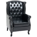 Chesterfield Wingback Accent Chair with Nail Head Trim - Black