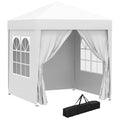 2m x 2m Pop Up Gazebo Canopy Set with Removable Sidewalls - White