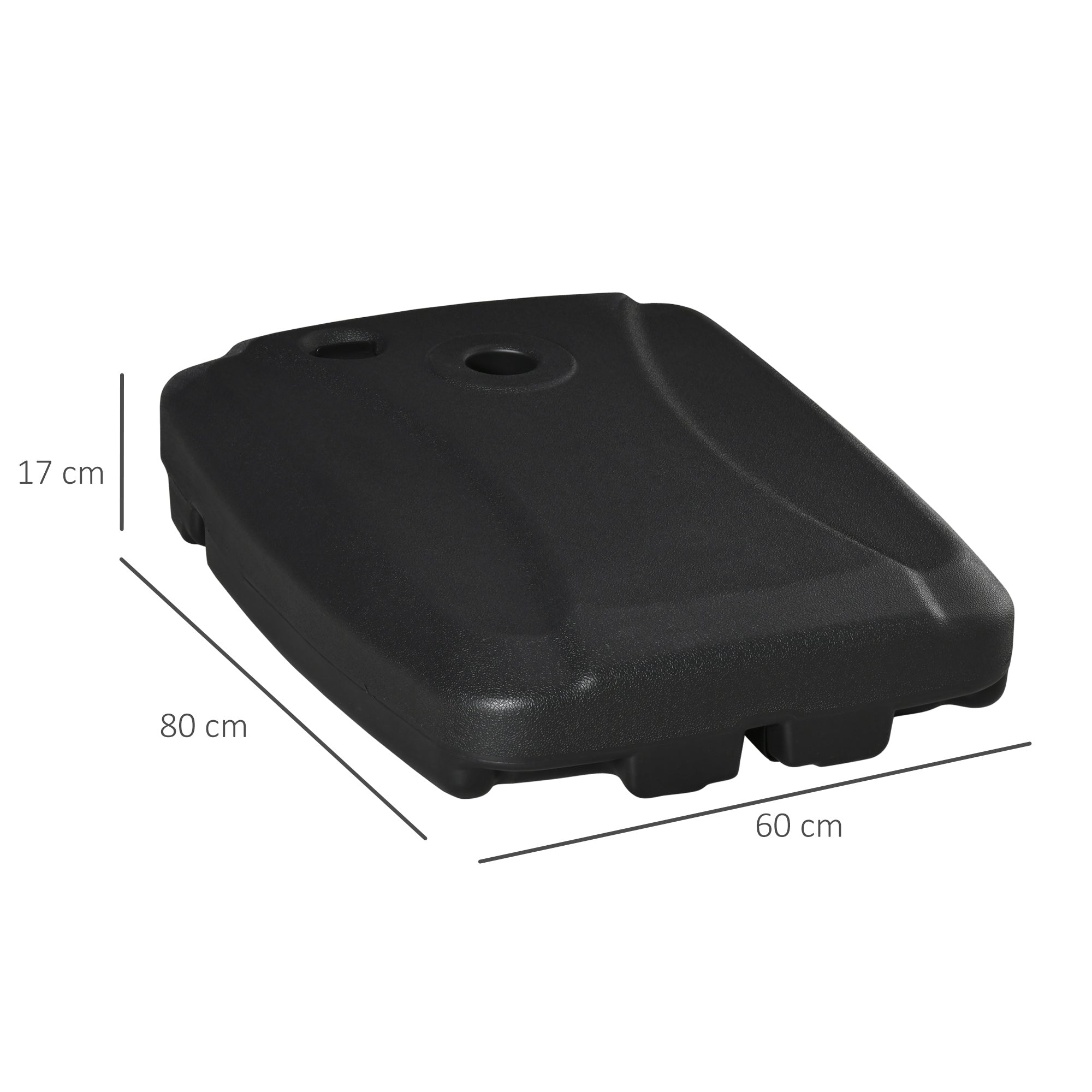 7kg Portable Outdoor Umbrella Base with Wheels - Black