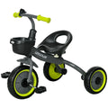 Kids Adjustable Seat Tricycle with Bell and Basket for Ages 2-5 Years - Black