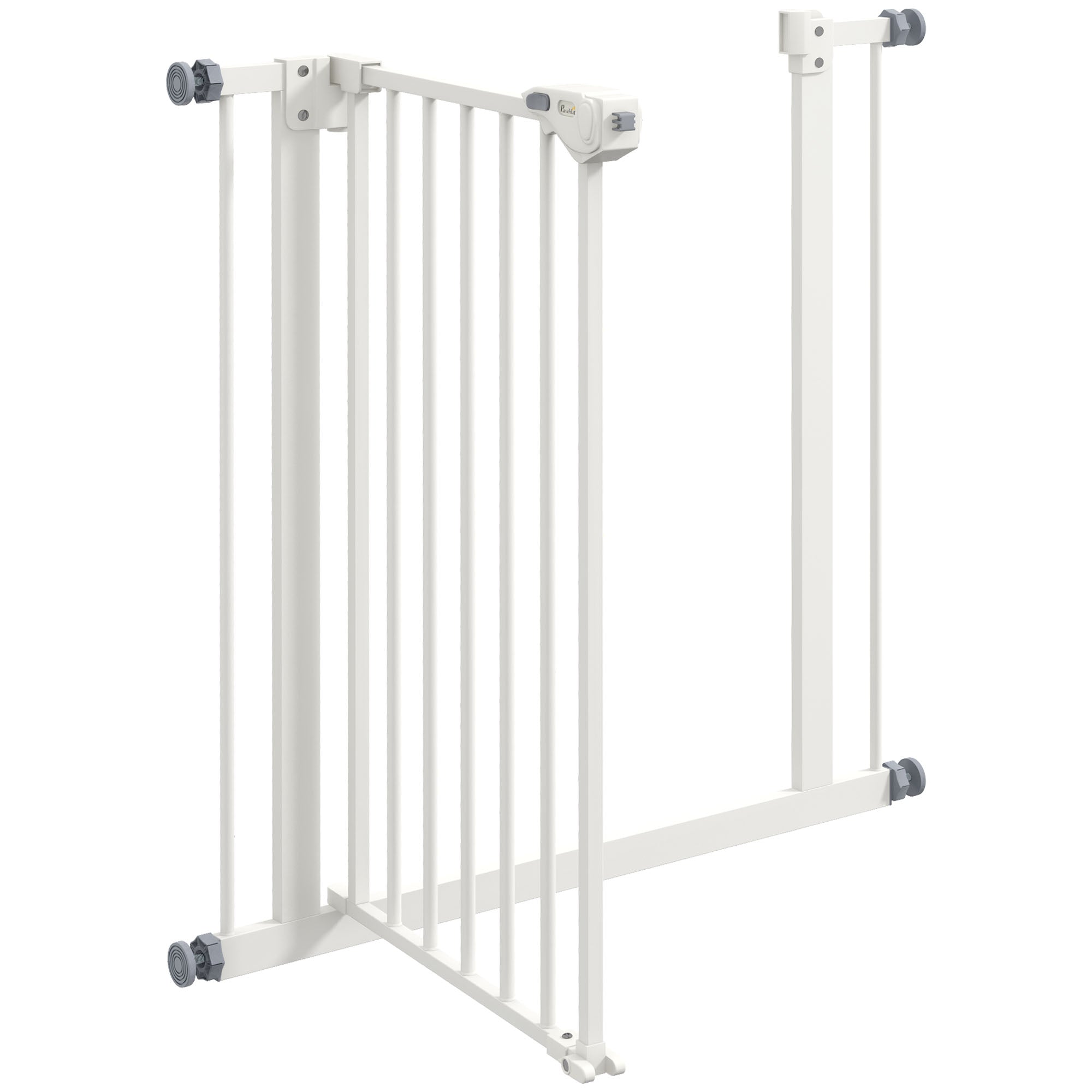 Metal 74-80cm Wide Adjustable Dog Gate White