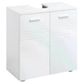 Under Sink Bathroom Cabinet with Adjustable Shelf and U-Shaped Cut-Out - White