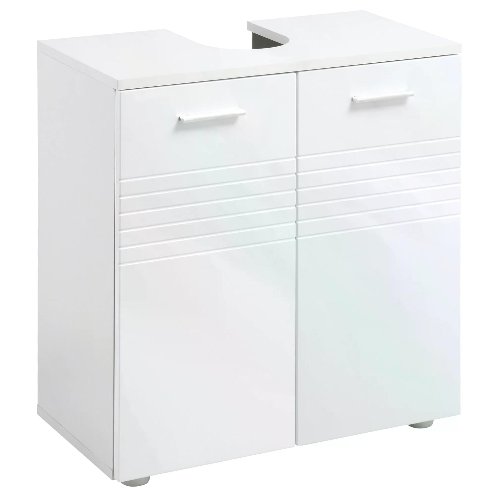 Under Sink Cabinet, Bathroom Vanity Unit, Pedestal Under Sink Design, Storage Cupboard with Adjustable Shelf, White