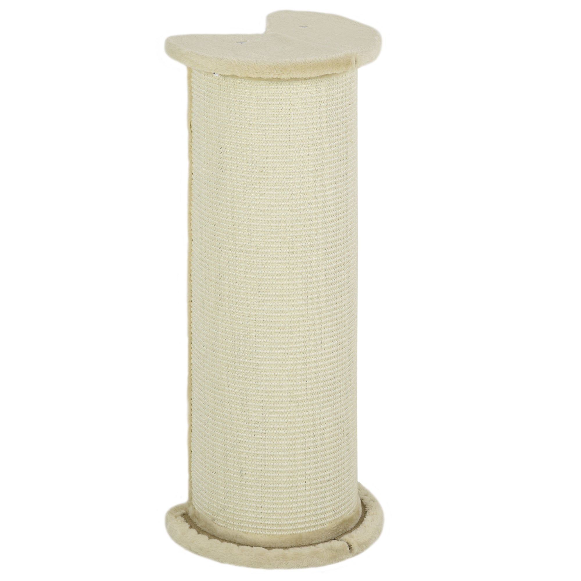 85cm Tall Cat Scratching Post with Sisal Rope Covered Soft Plush, Anti Tip for Indoor Corner, Cabinet Corner, Sofa Corner - Beige