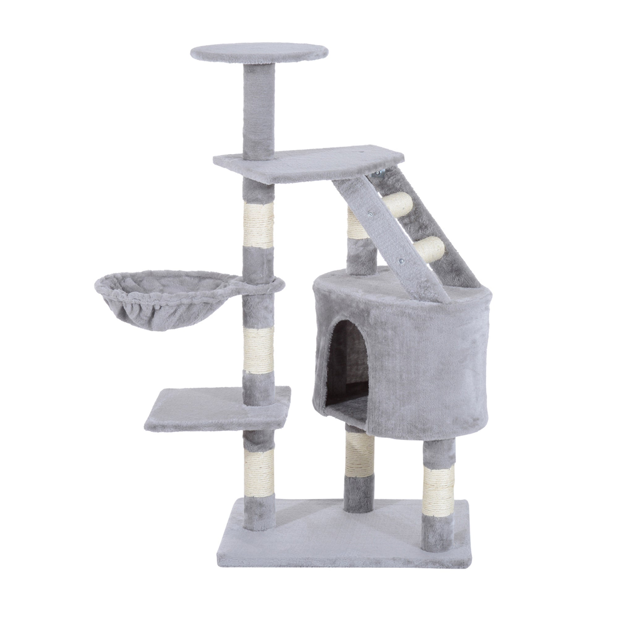 Cat Tree Kitten Scratching Post Scratch Scratcher Climb Activity Center Play House Pet Furniture 125cm (Grey)