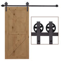Modern Sliding Barn Door Hardware Track Kit for Single 6FT Wooden Door - Deep Coffee Matte