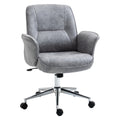 Ergonomic Mid Back Swivel Office Desk Chair for Home Study Bedroom - Light Grey