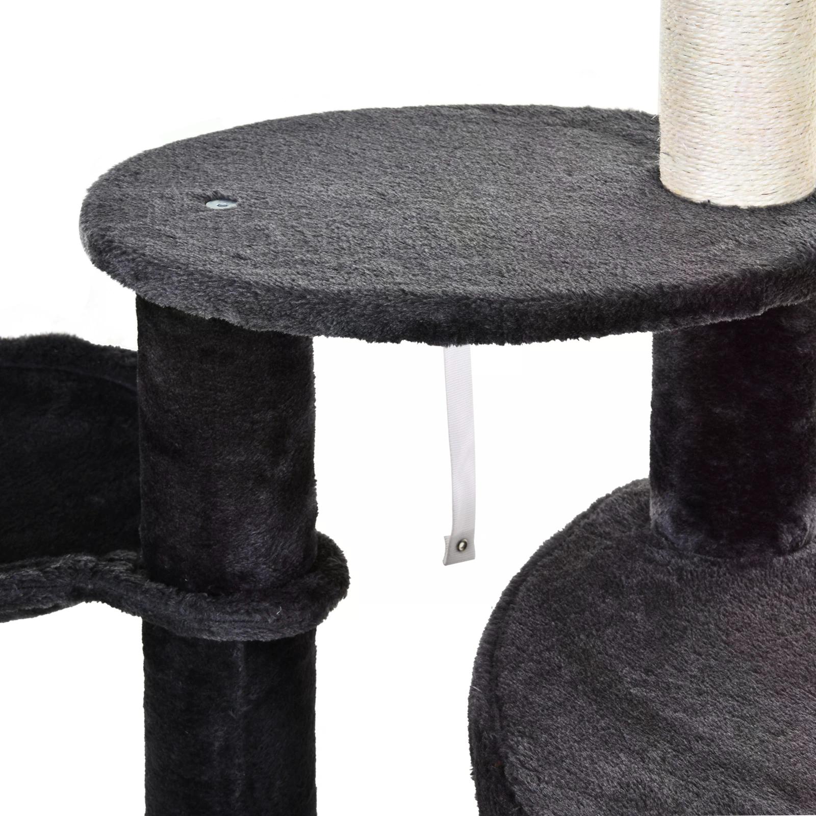 Adjustable Height Floor-To-Ceiling Vertical Cat Tree with Carpeted Platforms, Condo, Sisal Rope Scratching Areas