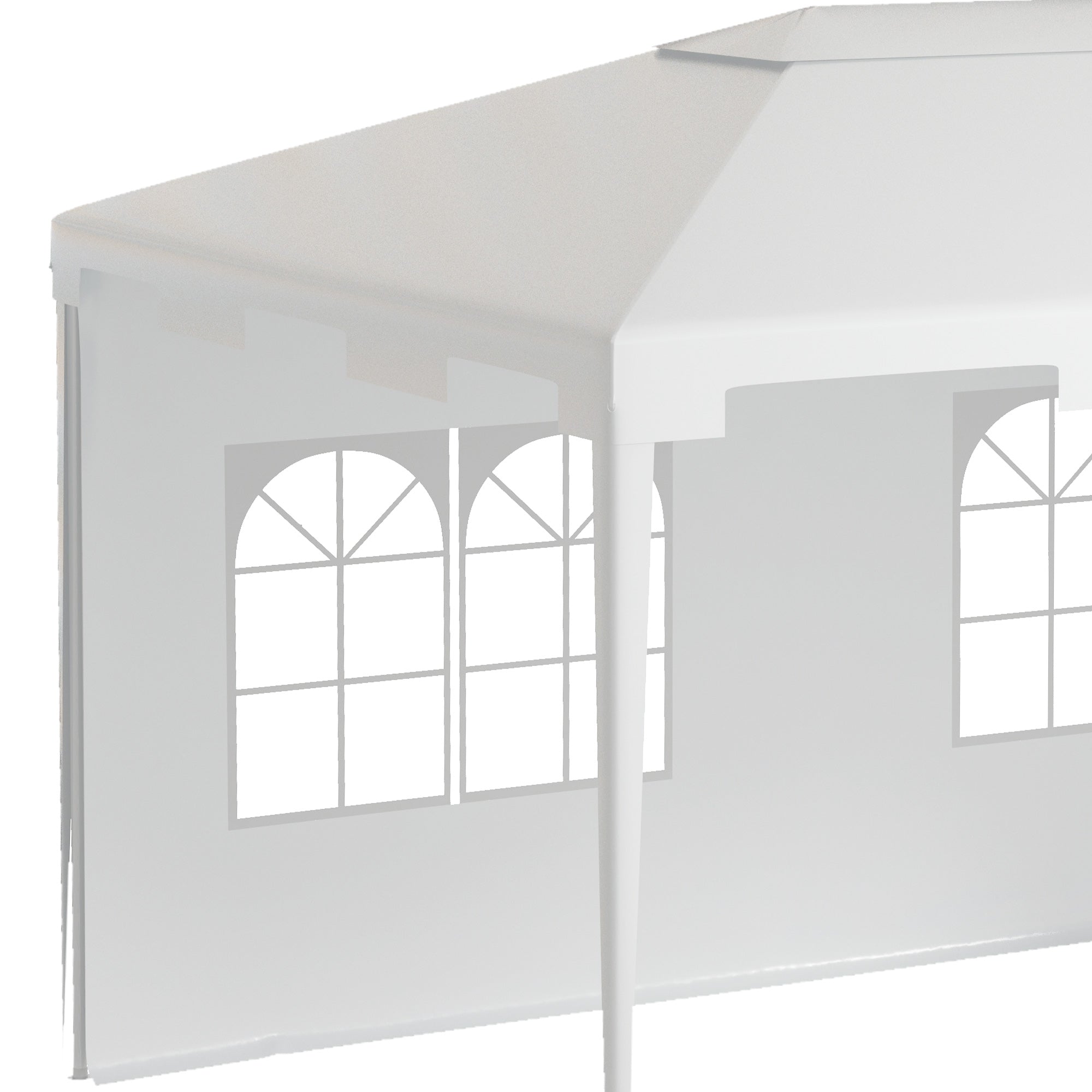 3 x 4 m Garden Gazebo Shelter Marquee Party Tent with 2 Sidewalls for Patio Yard Outdoor, White