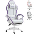 Racing Gaming Chair with Reclining, Footrest, Headrest & Lumbar Support - Purple