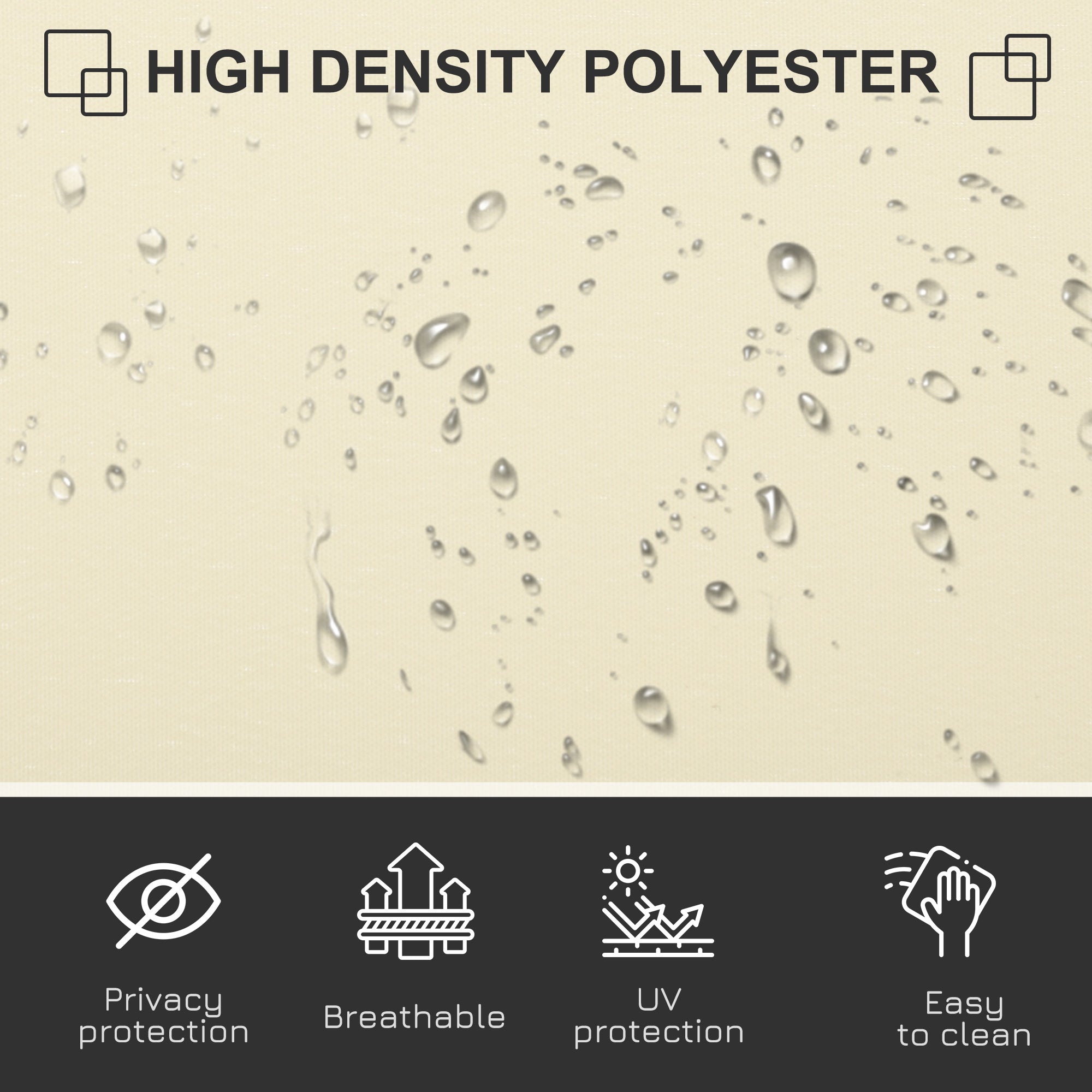 Retractable Sun Awning Privacy Screen for Outdoor Spaces Cream White