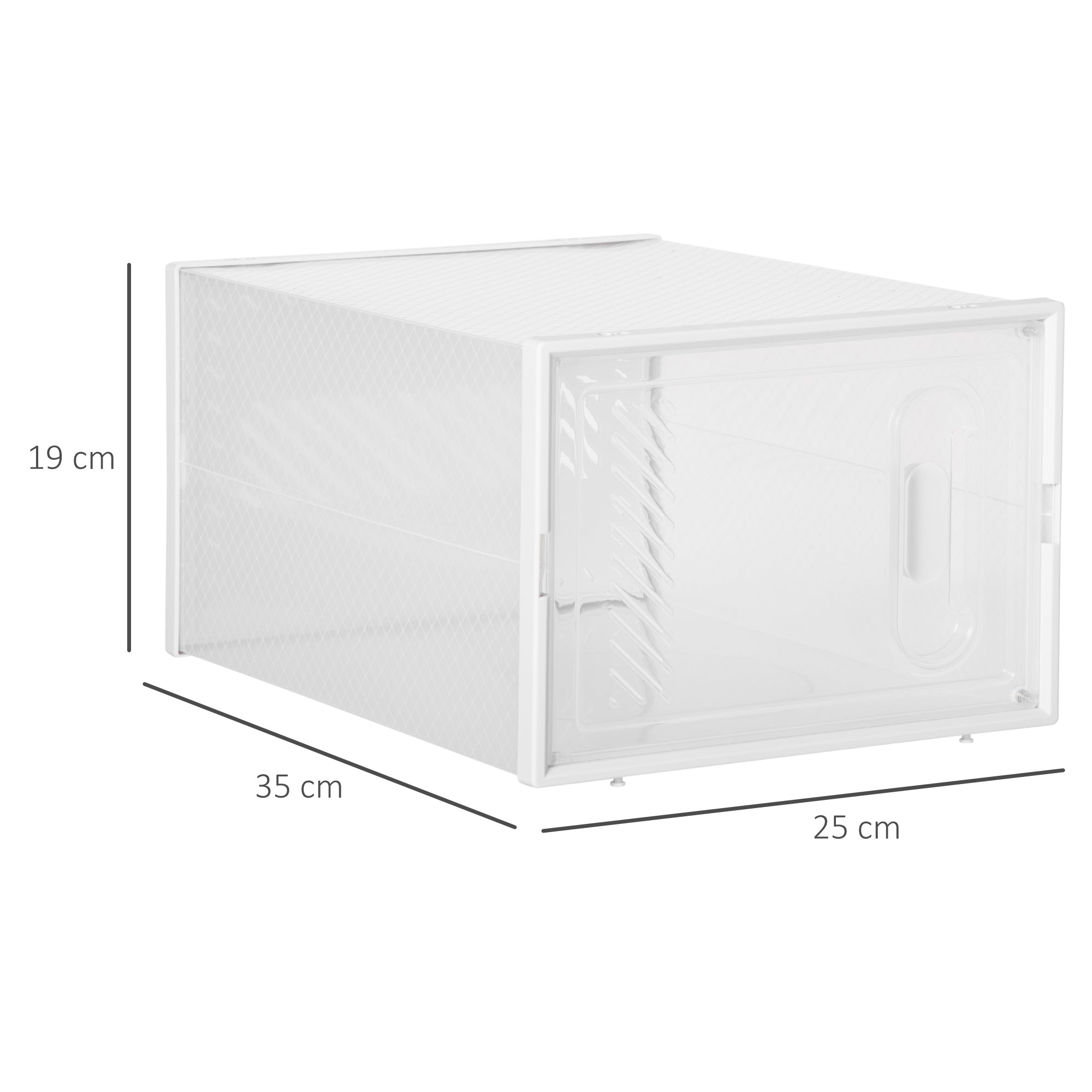 Portable Shoe Storage Cabinet, Cube Storage Organizer for UK/EU Size up to 43 with Magnetic Door for Women/Men, 25 x 35 x 19cm, Clear and White