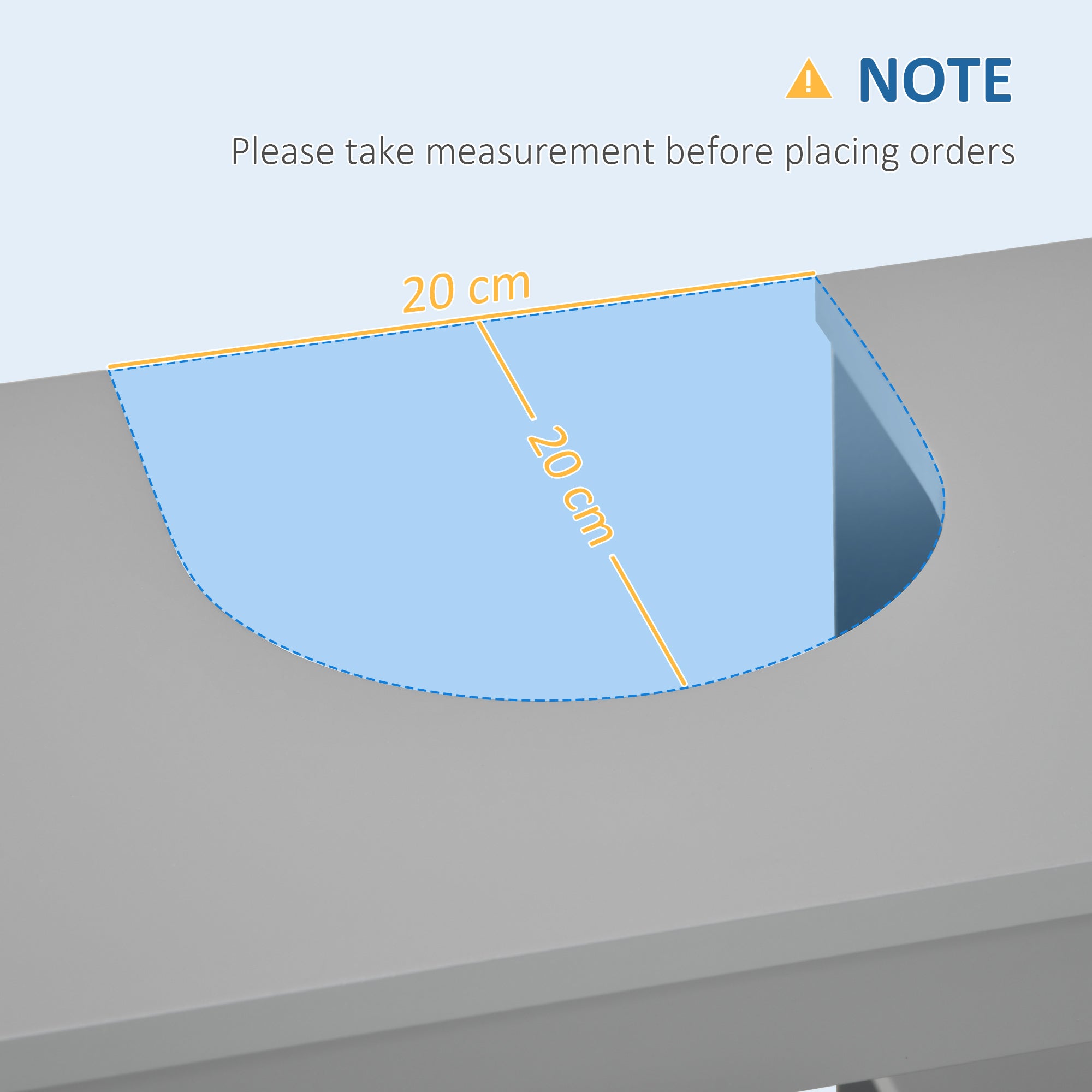 Modern Pedestal Under Sink Cabinet with Double Doors - Light Grey