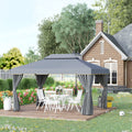 3x4 Metre Aluminium Gazebo with Sidewalls and Nets - Grey