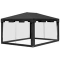 4 x 3 m Waterproof Party Tent Wedding Gazebo Outdoor Canopy Shade - Dark Grey