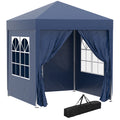 Instant Pop Up 2x2m Garden Gazebo Tent with Removable Walls - Blue