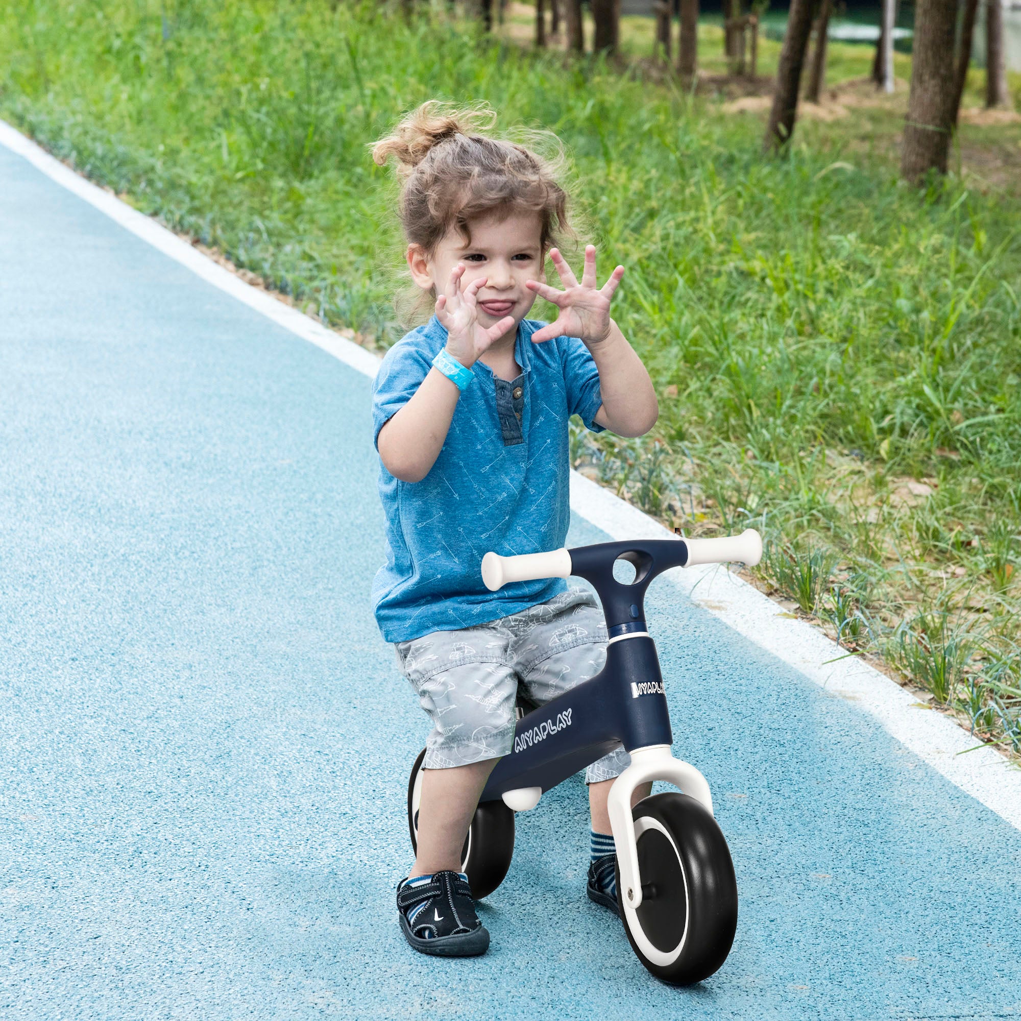 Balance Bike with Adjustable Seat for 1.5 - 3 Years Old - Blue