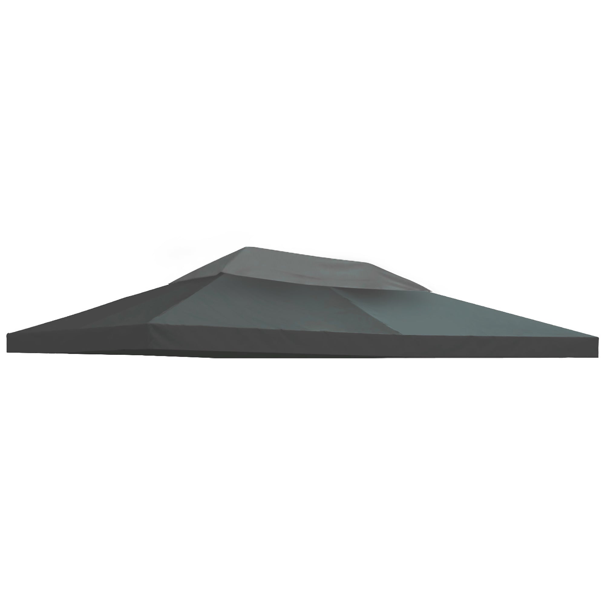 3x4m Gazebo Replacement Roof Canopy 2 Tier Top UV Cover Garden Patio Outdoor Sun Awning Shelters Deep Grey (TOP ONLY)