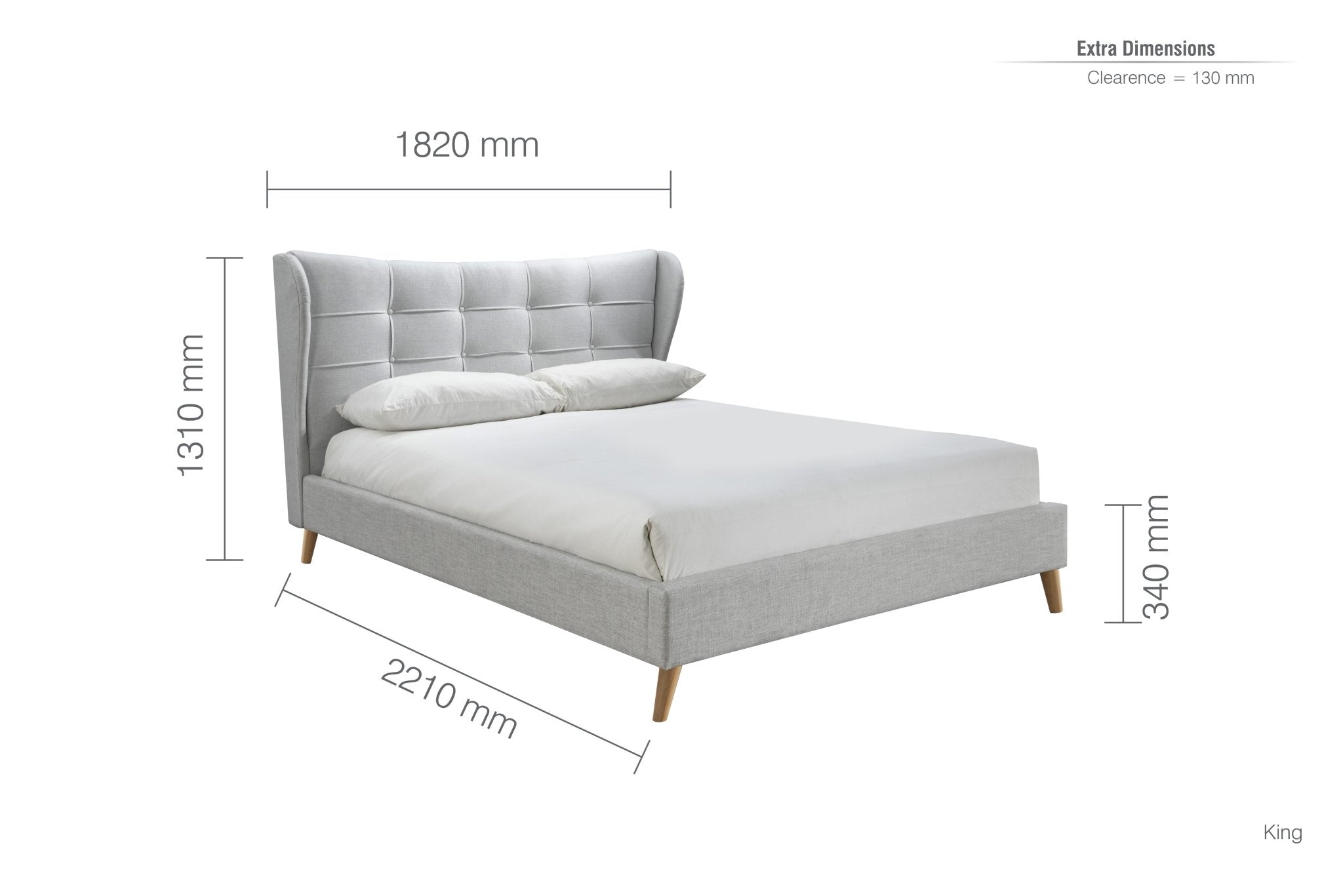 Harper King Bed Grey - Bedzy UK modern and affordable home furniture England