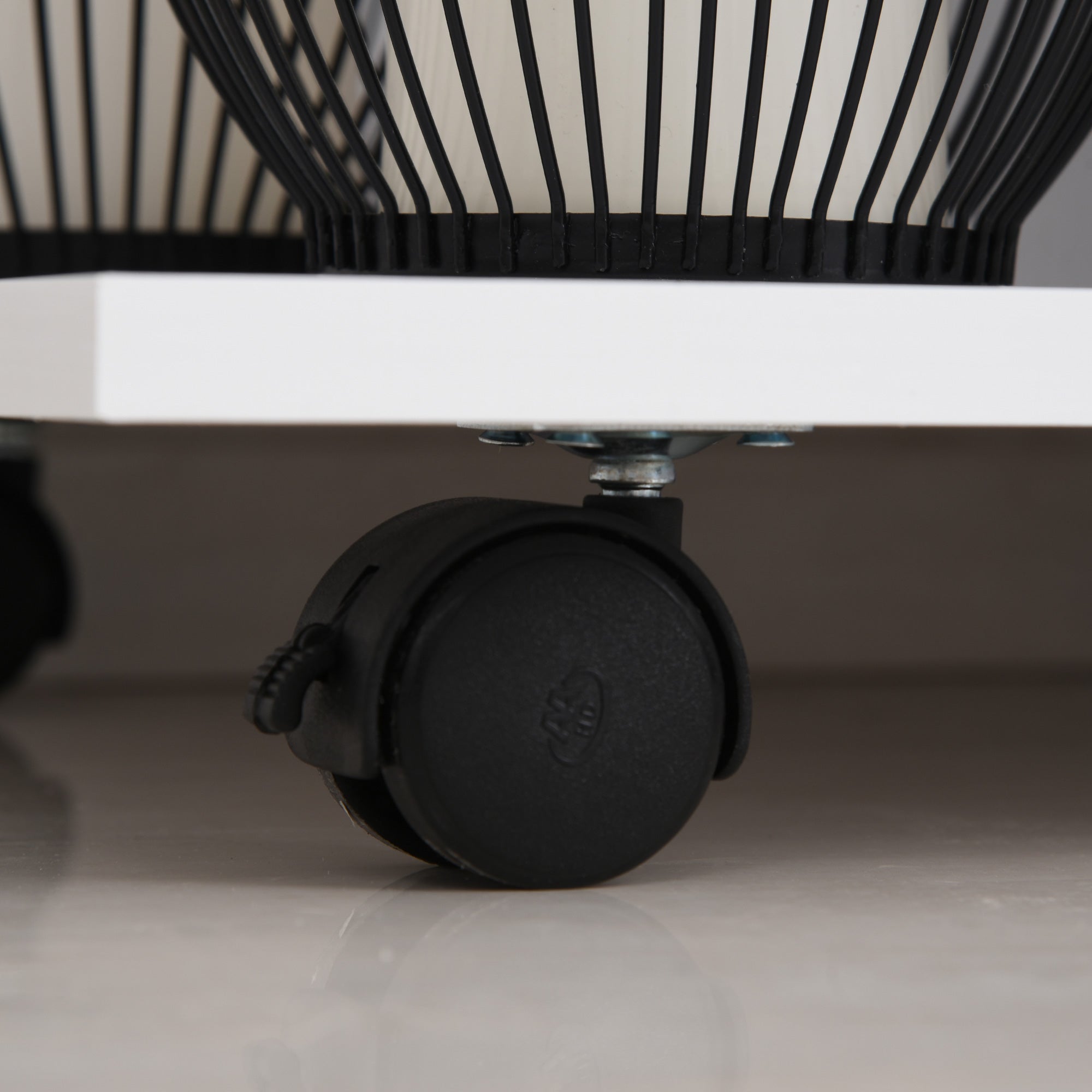 Mobile Printer Stand Rolling Cart Desk Side with CPU Stand Drawer Adjustable Shelf and Wheels White