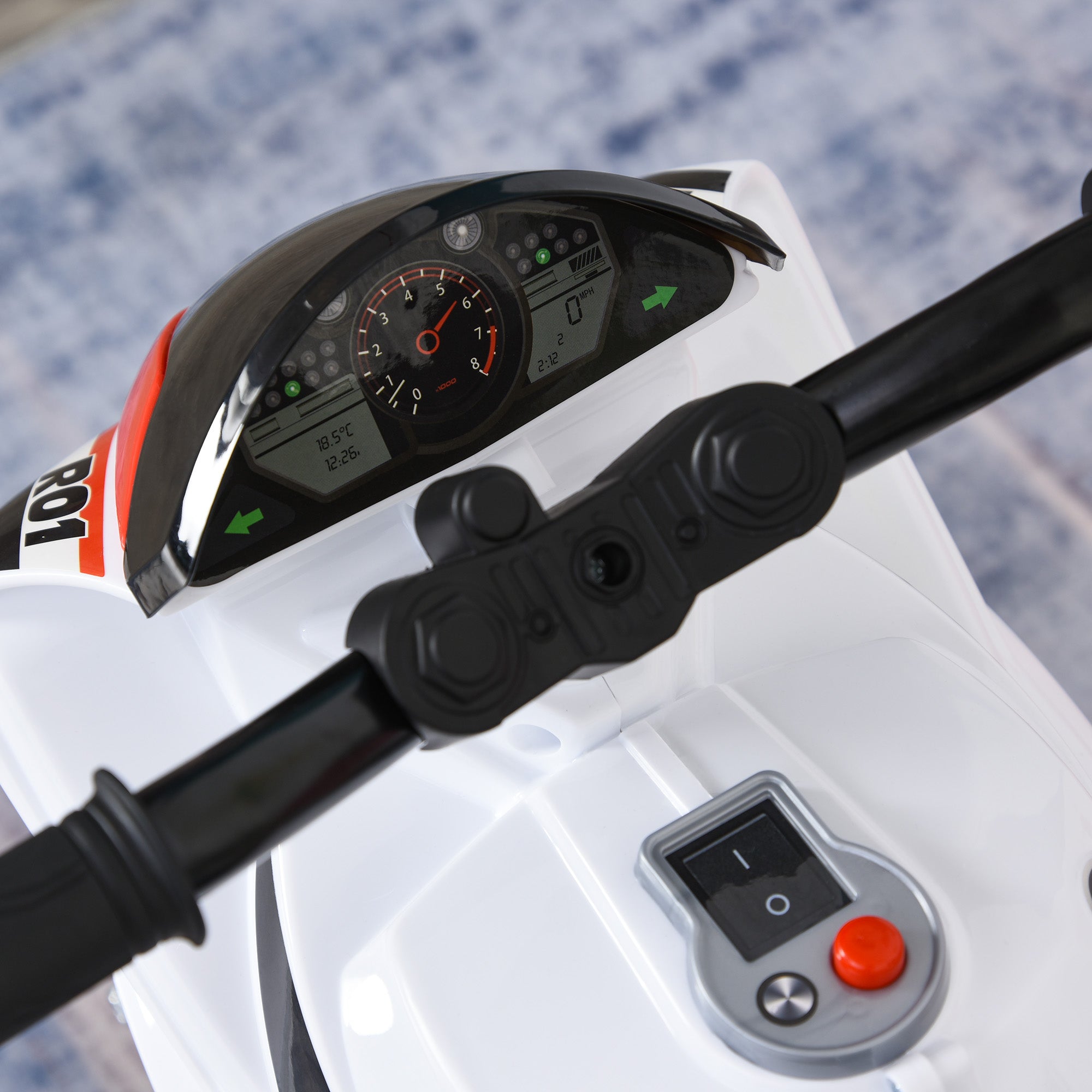 Kids Ride-On Police Bike 3-Wheel Vehicle w/ Music Lights Safe Seat Handlebars Toddler Child Learning Fun Development 18-36 Months White