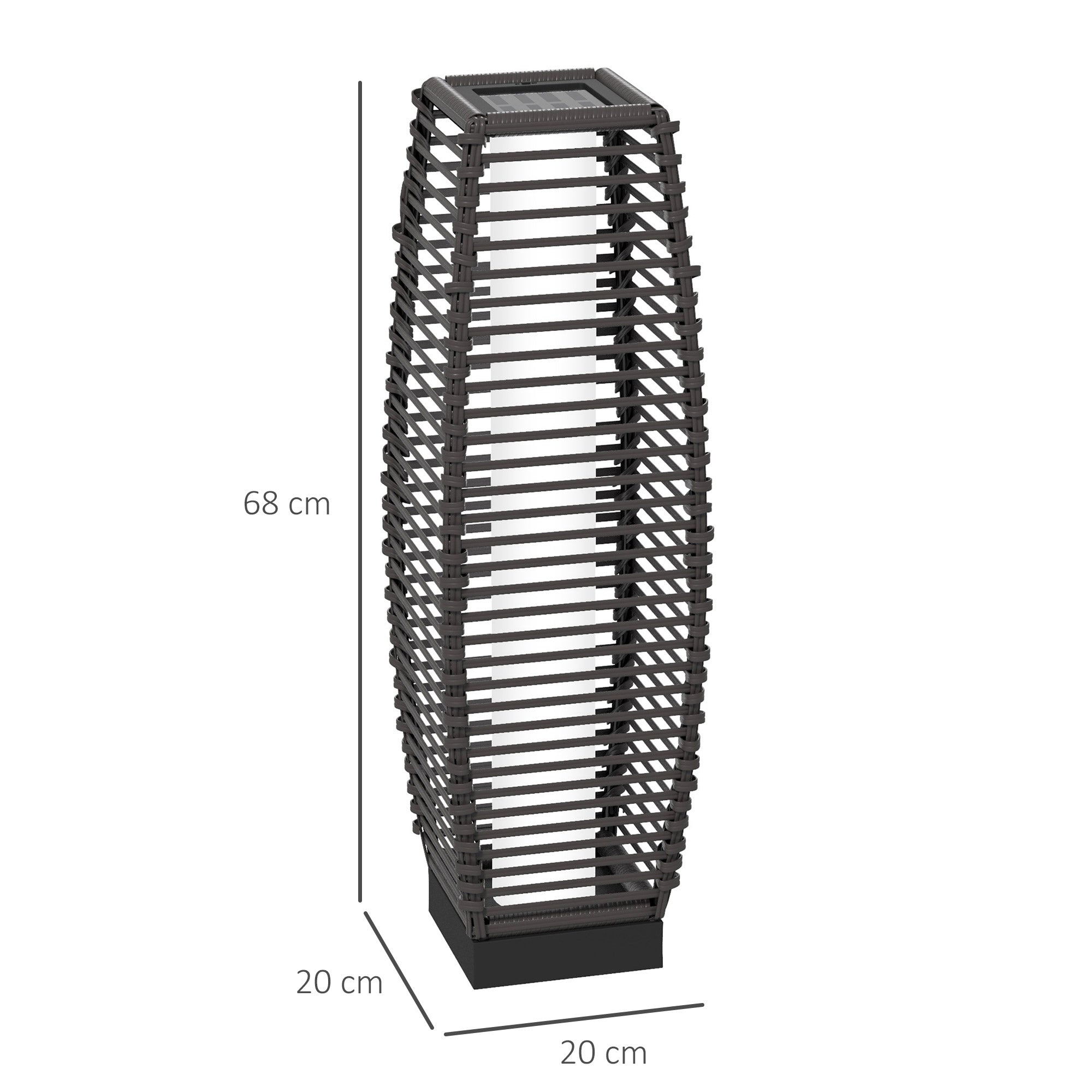 Solar Floor Lamp with Auto On/Off for Outdoor Garden - Grey
