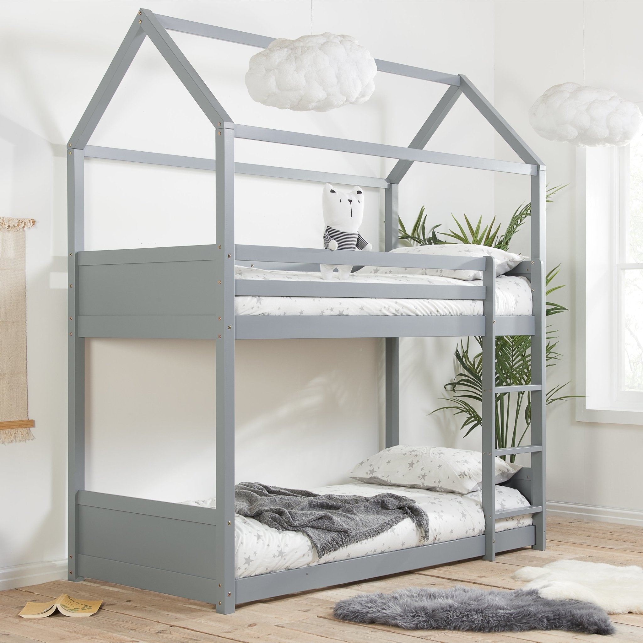 Home Bunk Bed - Grey - Bedzy UK modern and affordable home furniture England