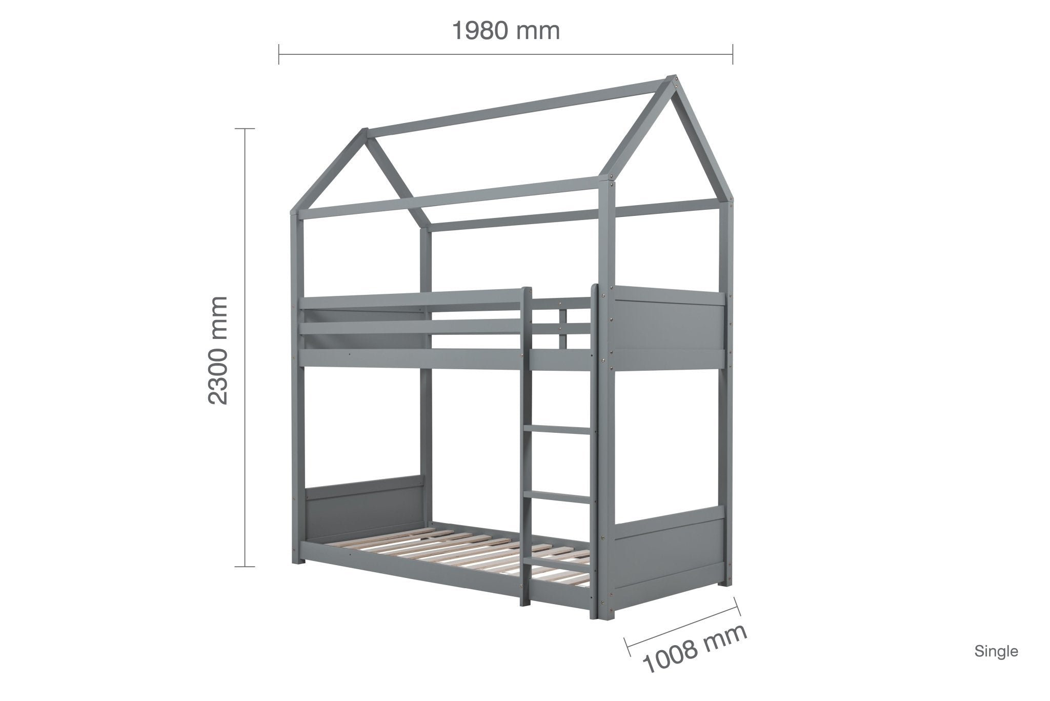 Home Bunk Bed - Grey - Bedzy UK modern and affordable home furniture England