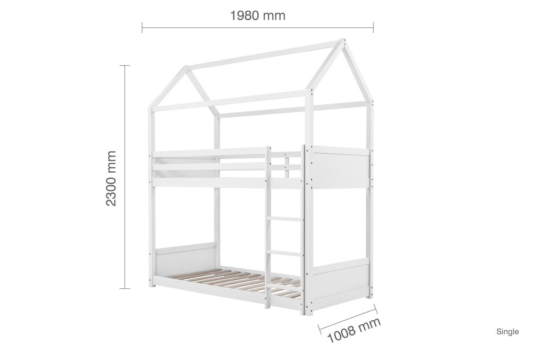 Home Bunk Bed - White - Bedzy UK modern and affordable home furniture England