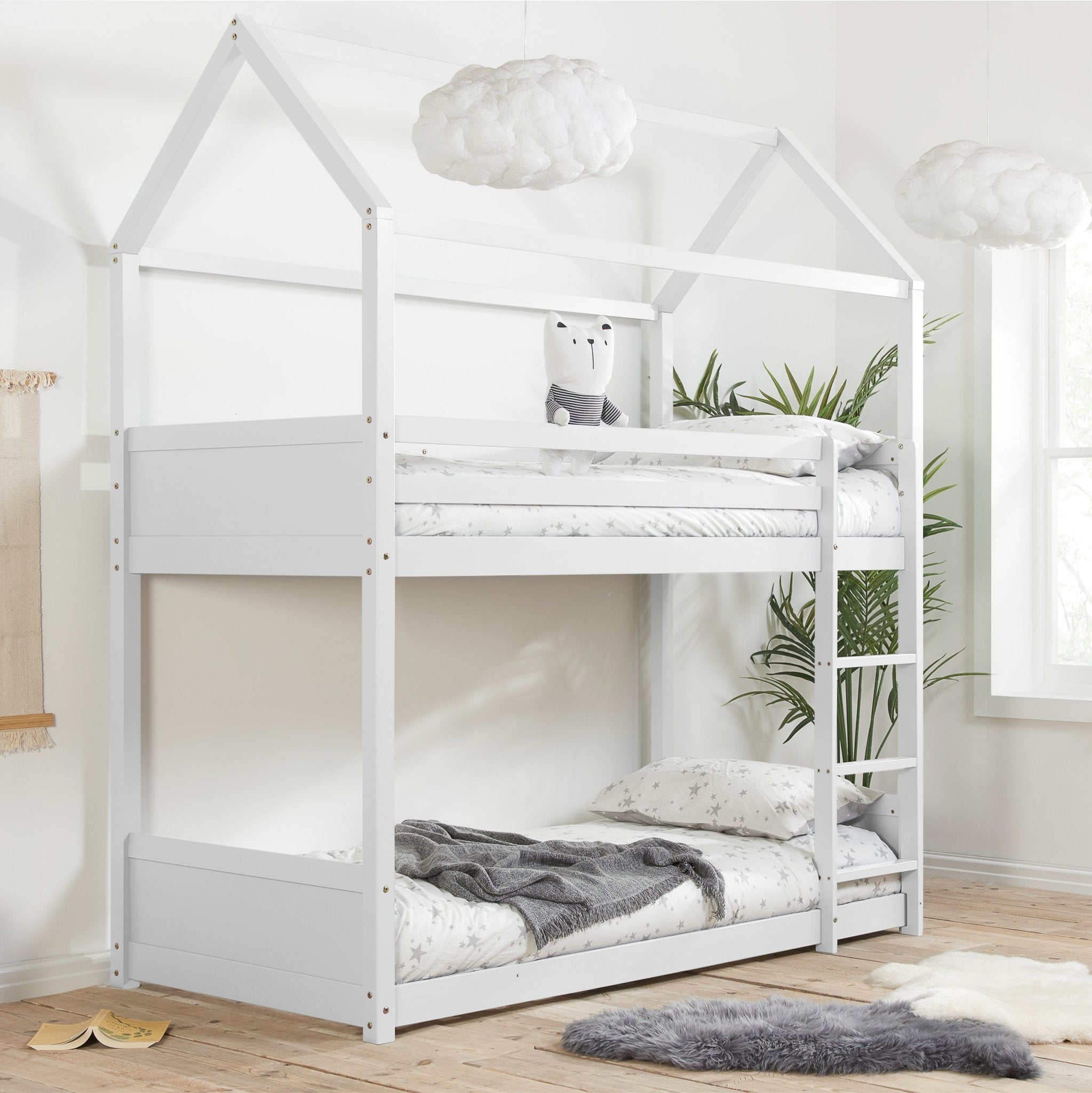 Home Bunk Bed - White - Bedzy UK modern and affordable home furniture England