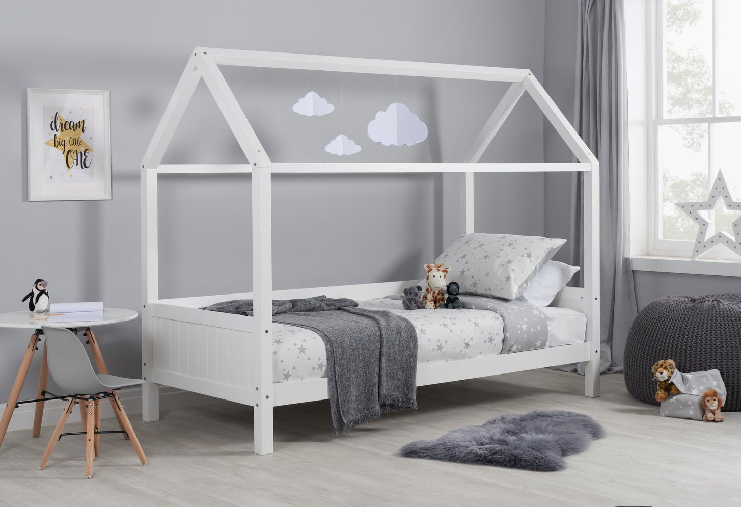 Home Single Bed - White - Bedzy UK modern and affordable home furniture England