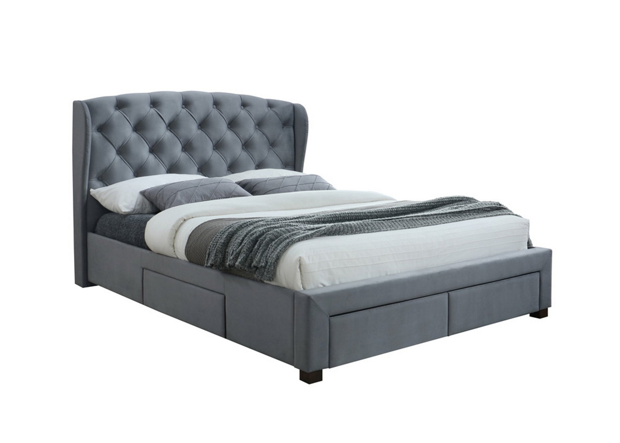 Hope Double Bed Grey - Bedzy UK modern and affordable home furniture England