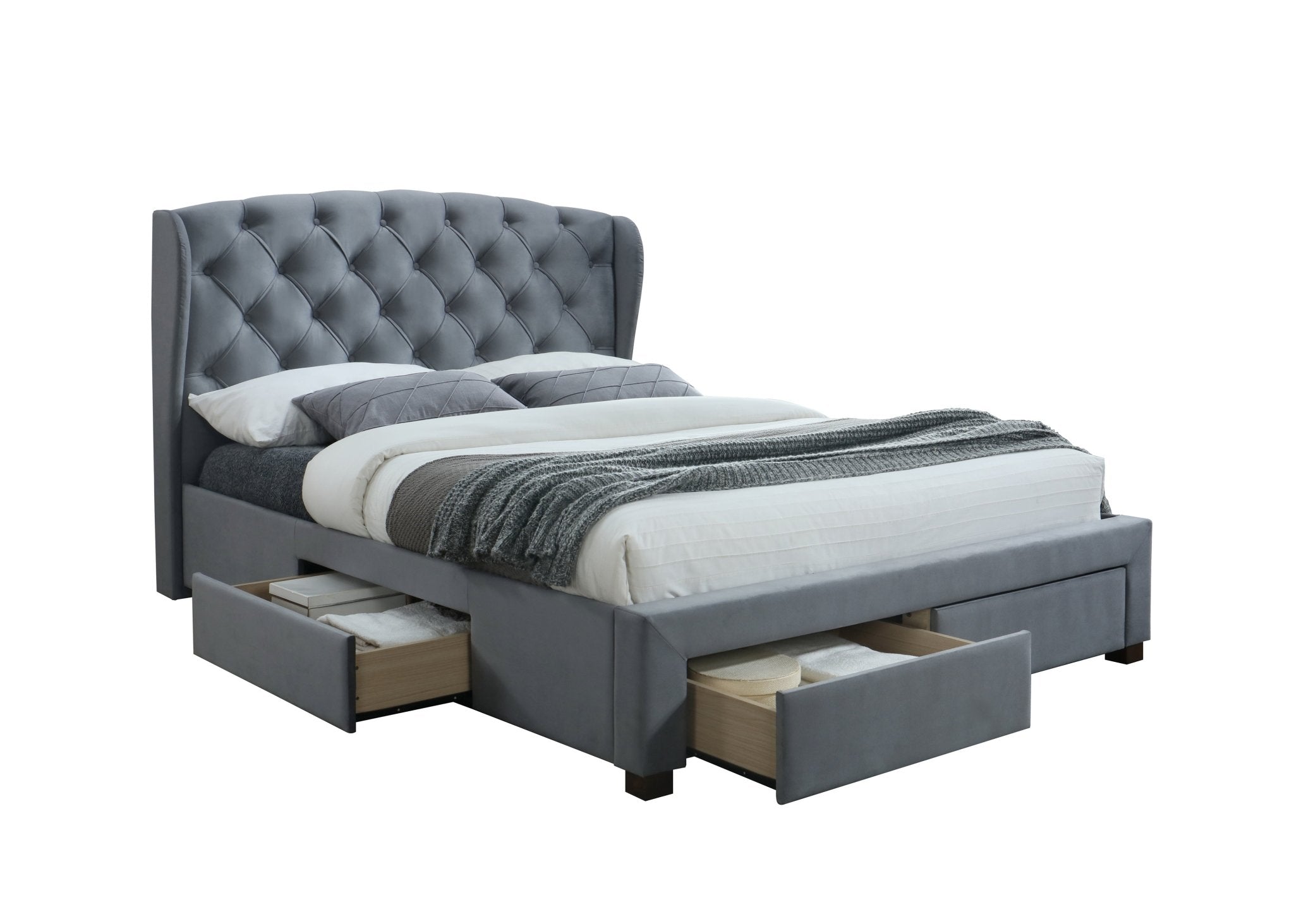 Hope Double Bed Grey - Bedzy UK modern and affordable home furniture England