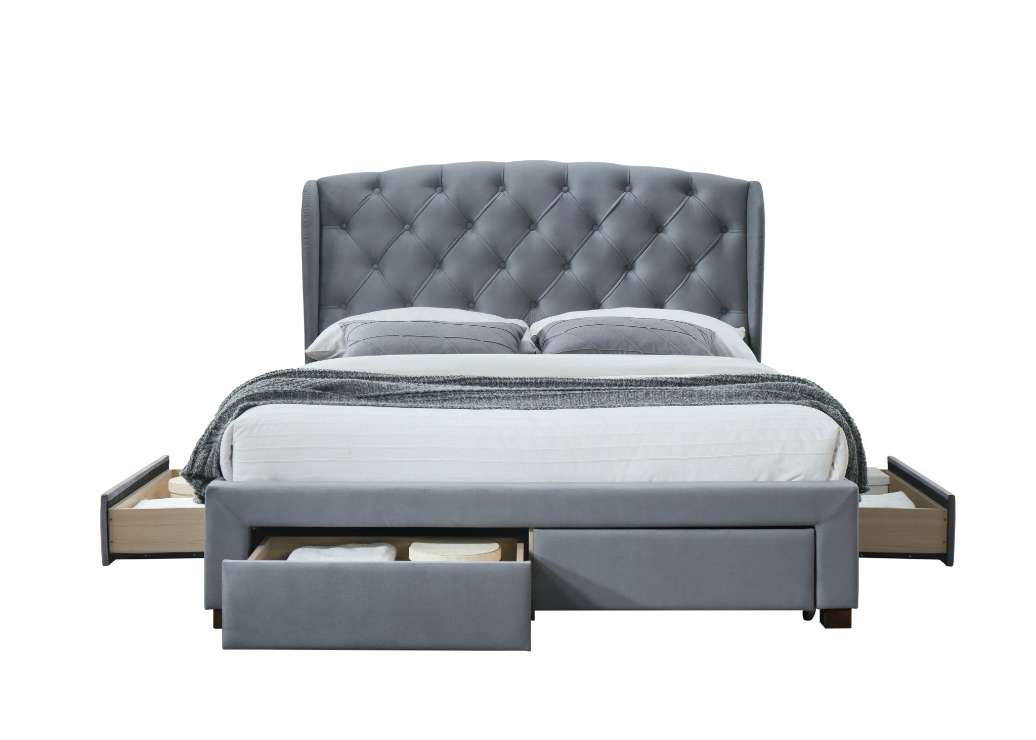 Hope Double Bed Grey - Bedzy UK modern and affordable home furniture England