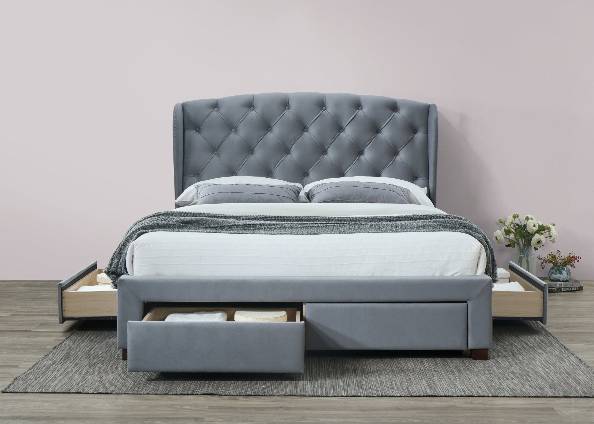 Hope Double Bed Grey - Bedzy UK modern and affordable home furniture England