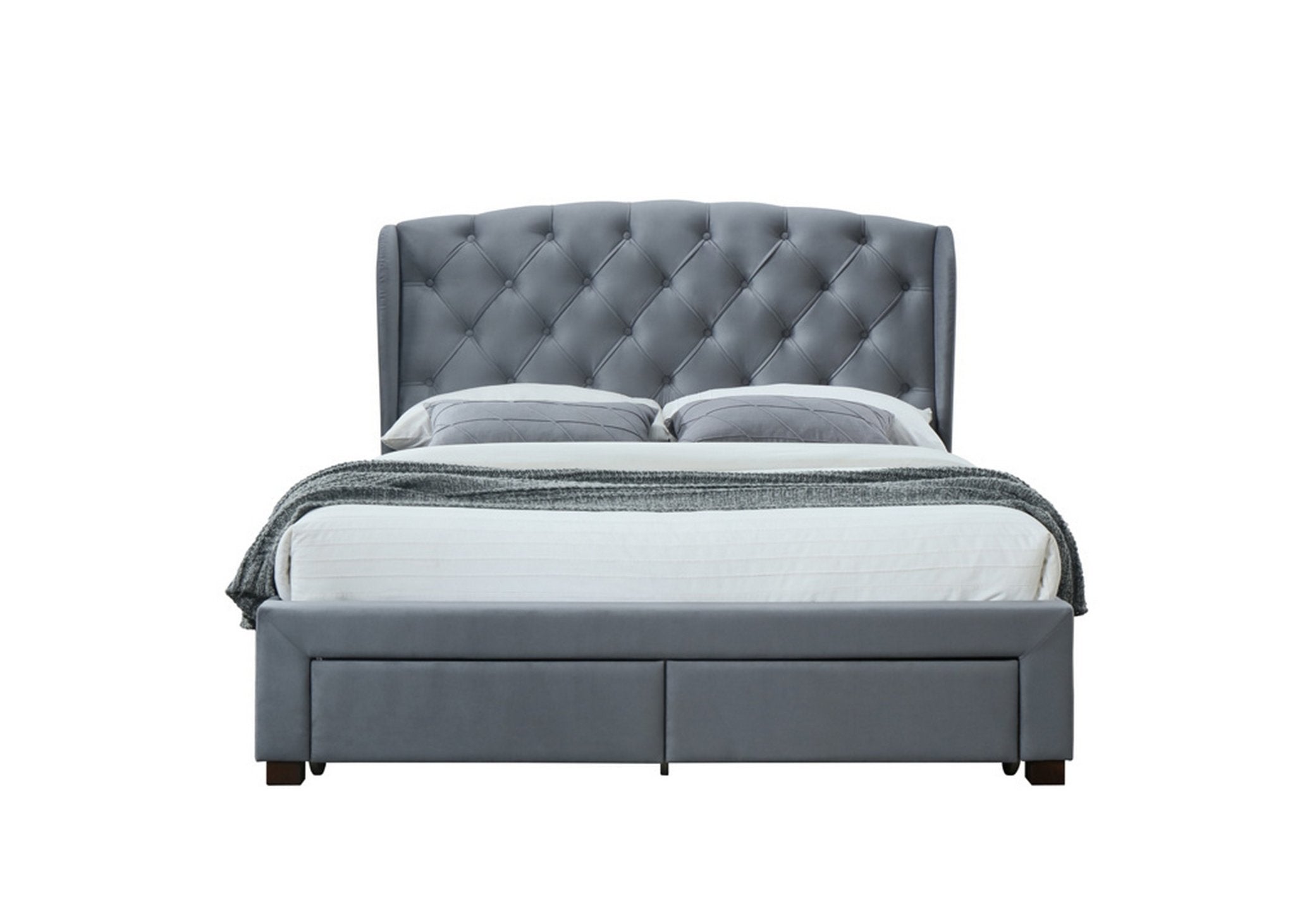 Hope Double Bed Grey - Bedzy UK modern and affordable home furniture England