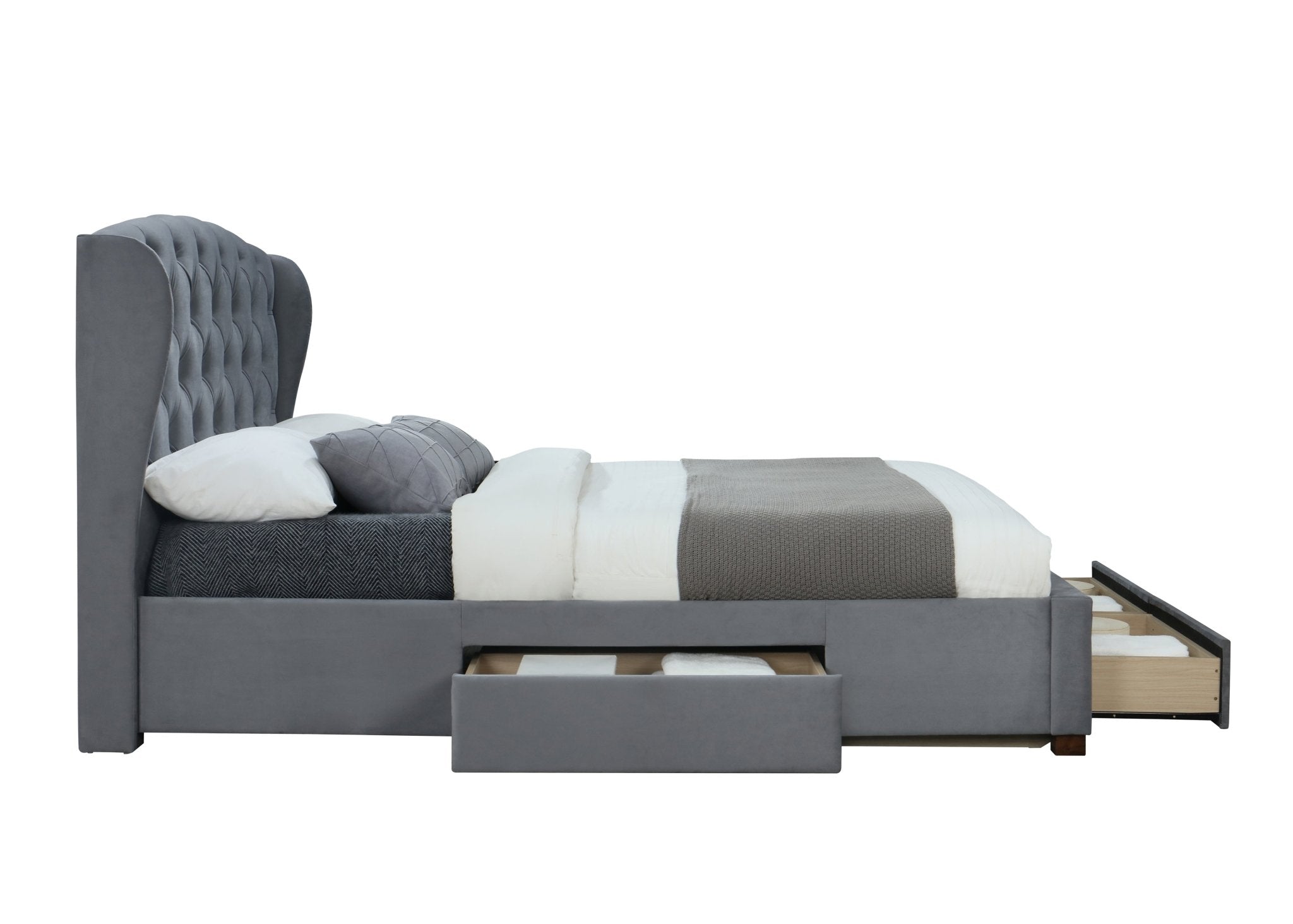 Hope King Bed Grey - Bedzy UK modern and affordable home furniture England