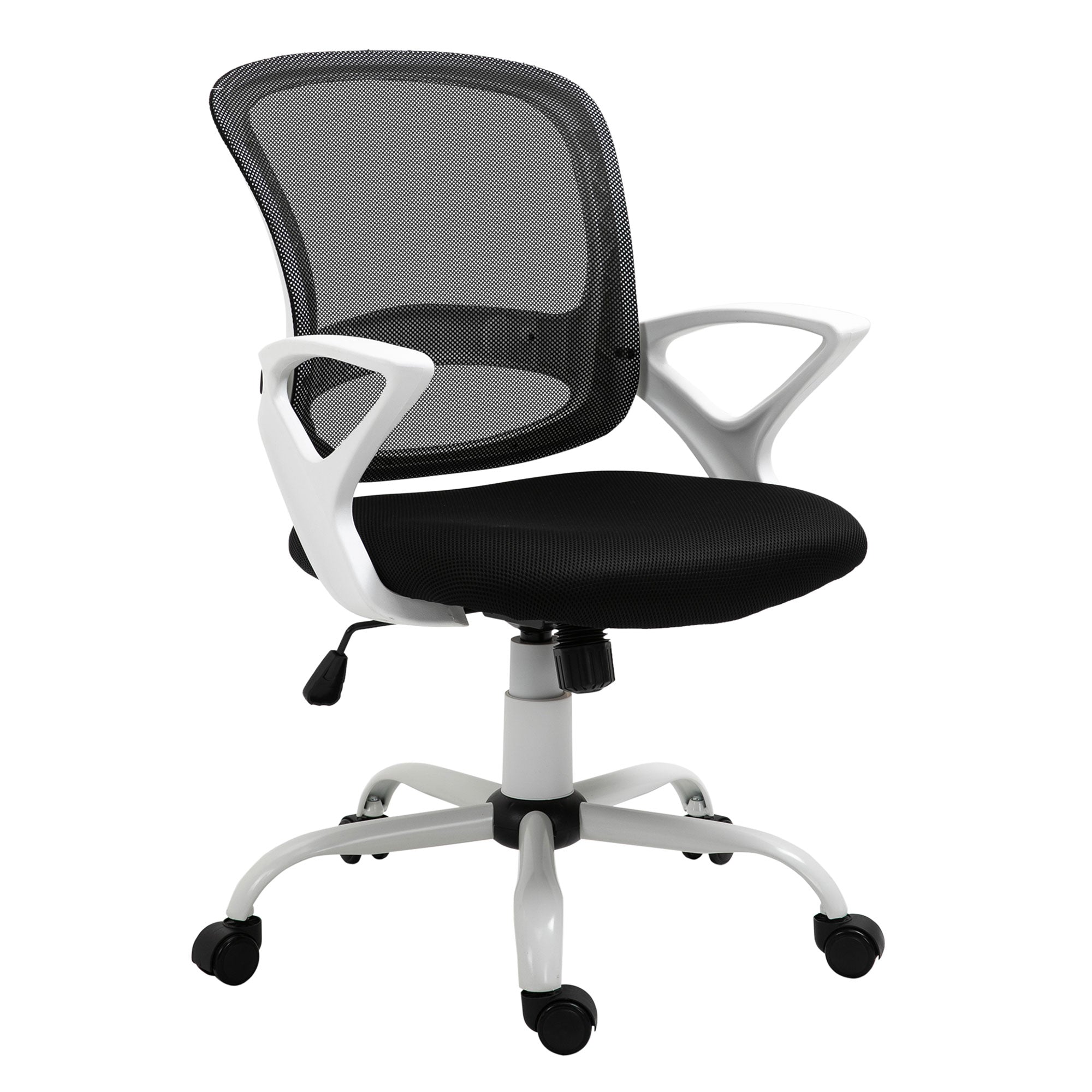 Office Chair Mesh Swivel Desk Chair with Lumbar Back Support Adjustable Height Armrests Black