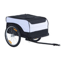 Folding Steel Frame Bike Trailer Cargo with Removable Cover and Hitch - White and Black