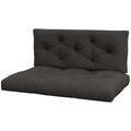 Set of 2 Replacement Seat Cushions for 4-Piece Pallet Seat 80x120cm - Charcoal Grey