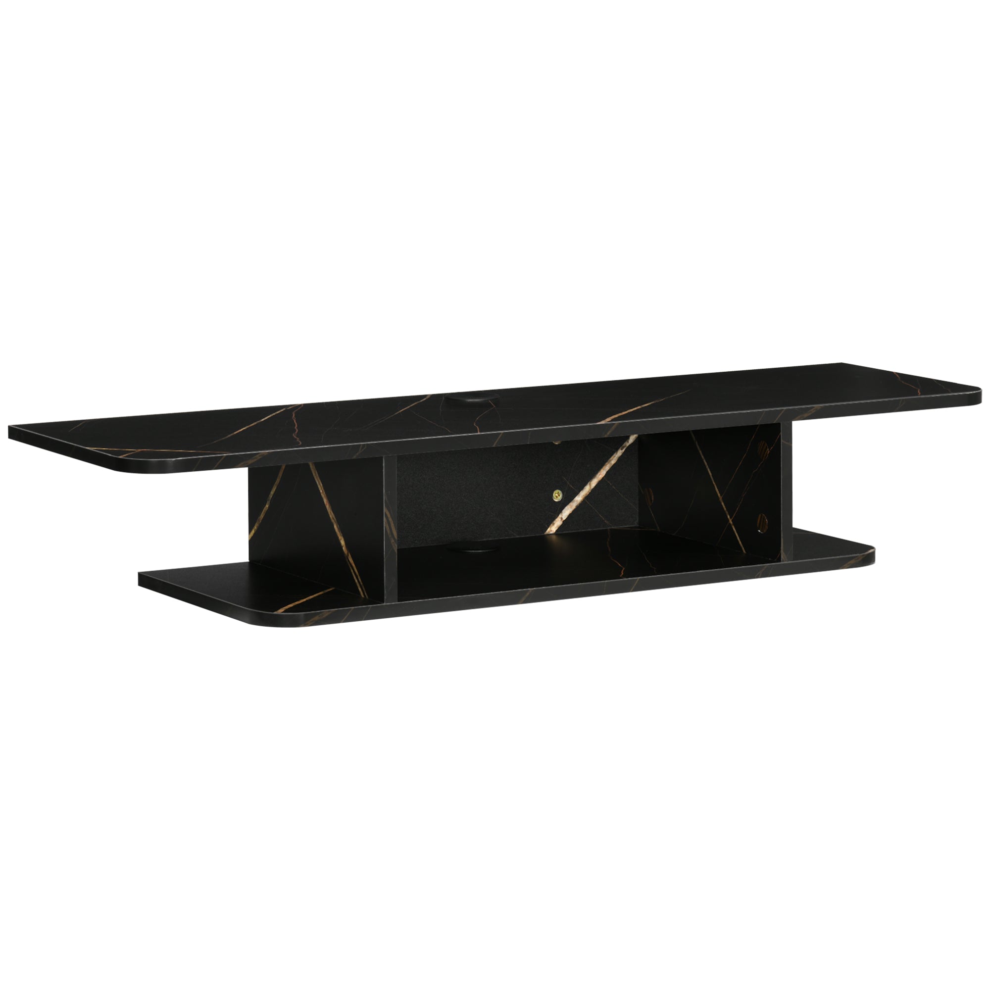 Floating TV Unit Stand for TVs up to 40", Wall Mounted Media Console with Storage Shelf, Entertainment Center, Black