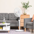 54'' Pedestal Stand Fan with 3 Speeds, 3 Modes, 85° Oscillation & LED Panel - Black & White