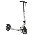 Foldable Adult & Teen Kick Scooter with Adjustable Height, Rear Wheel Brake & Shock Mitigation System - Silver