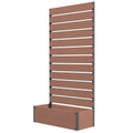 Raised Garden Bed with Trellis and Drainage Gap 90.5x38x180cm - Light Brown