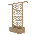 Wooden Raised Garden Bed with Trellis and Roof - Natural Tone