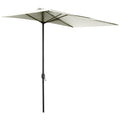 2.3m Semi Round Balcony Parasol with Crank Handle - Beige