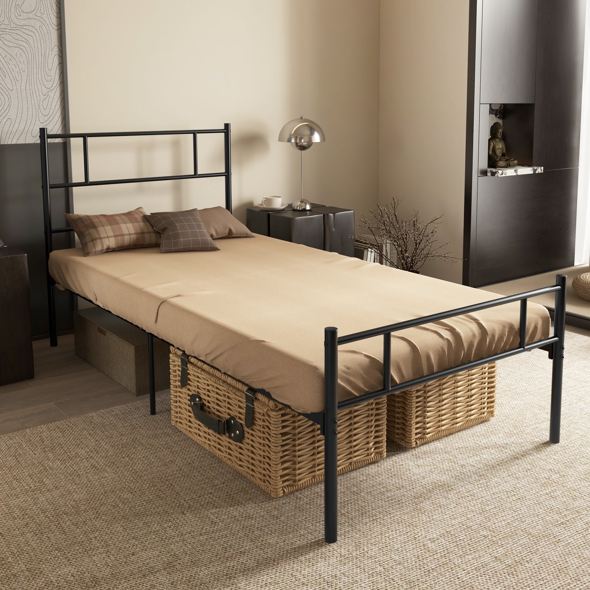 Direct Home Furniture Basics Single Metal Bed Frame Black