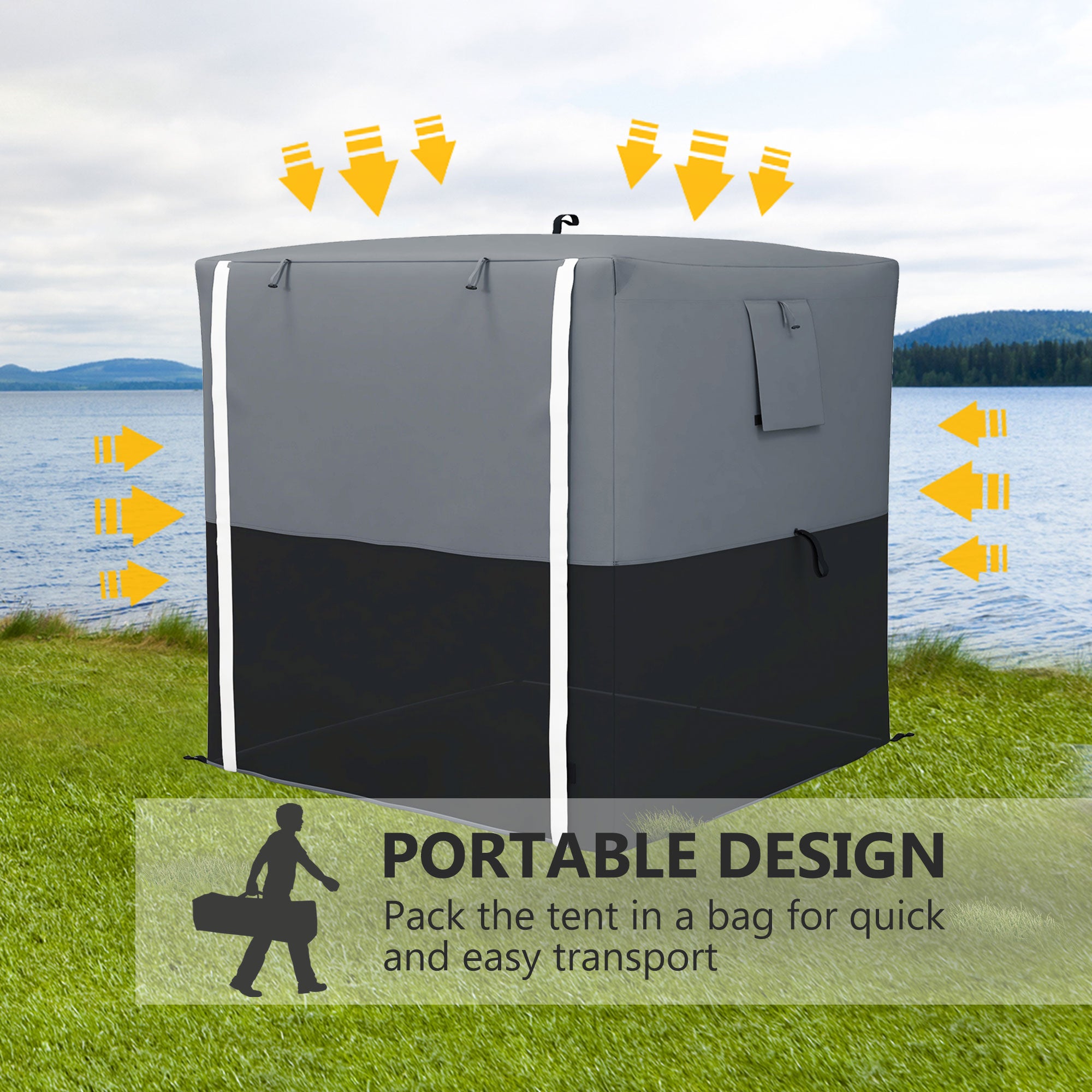 Set of 1 Pop-Up Gazebo 2x2m UV30+ Fabric - Black