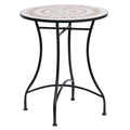 60cm Round Mosaic Bistro Table with Ceramic Top - Black Orange White