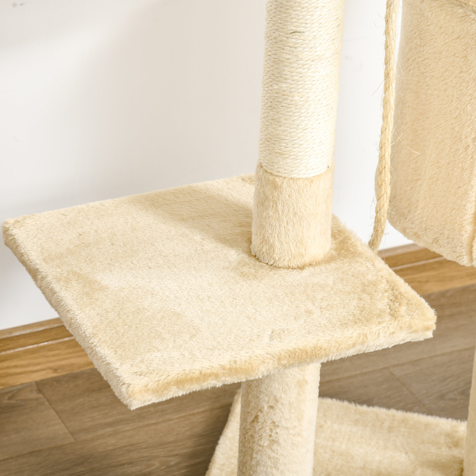 Cat Tree House, 114H cm-Beige